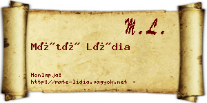 Máté Lídia névjegykártya